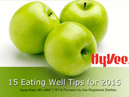 Eating Well for a Lifetime 2014