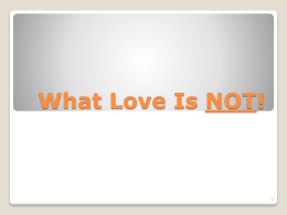 What Love Is NOT!