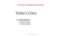 CS F212: Database Systems