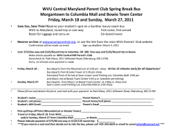 Mountaineer Central Maryland Parent Club Spring Break Bus
