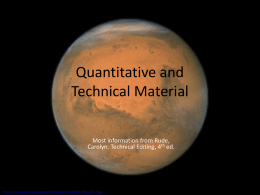 Quantitative and Technical Material