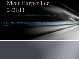 Meet Harper Lee 2-21-13 - Rochester Community Schools