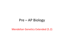 Pre &ndash; AP Biology