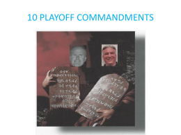 CONDON’S 10 PLAYOFF COMMANDMENTS