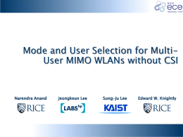 Mode and User Selection for Multi