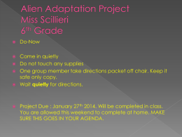 Alien Adaptation Project Miss Scillieri 6th Grade