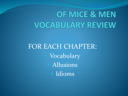 OF MICE & MEN VOCABULARY REVIEW