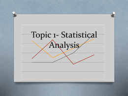 Topic 1- Statistical Analysis