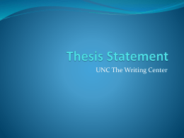 Thesis Statement - Barnegat Township School District