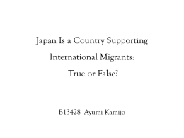 Japan is a Country Supporting/ ccepting of International