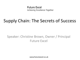 Supply Chain: The Secrets of Success