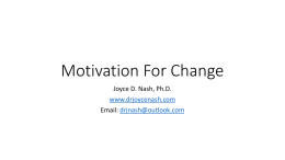 Motivation For Change