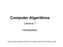 Computer Algorithms CSRU 4080-001 Fall 2008 Instructor