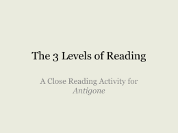 The 3 Levels of Reading - Bibb County Public School District