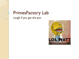 PrimesFactory Lab