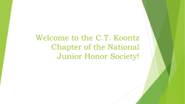 Welcome to National Junior Honor Society!