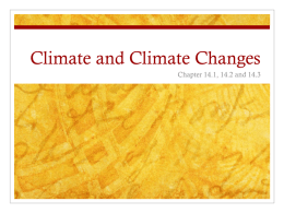 Climate and Climate Changes