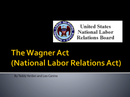 The Wagner Act - West Morris Regional High School District