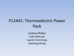 P12441: Thermoelectric Power Pack