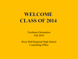 Welcome Parents - River Dell Middle School