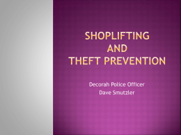 Shoplifting and Theft prevention