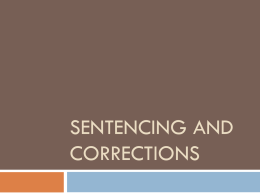 Sentencing and Corrections