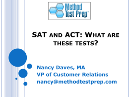 Method Test Prep Educational Series The Role of