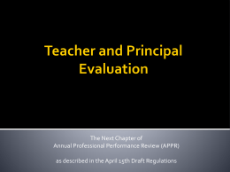 Teacher and Principal Evaluation