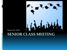 Senior Class Meeting - Edmonds School District