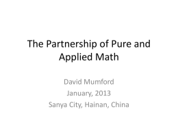 The Synergy of Pure and Applied Math, of the Abstract and