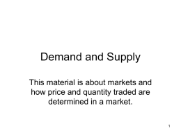 Supply and Demand - Wayne State College