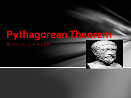 Pythagoras/Pythagorean theorem