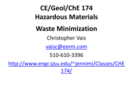 CE/Geol/ChE 174 Hazardous Materials