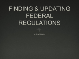 FINDING REGULATIONS - Maurice A. Deane School of Law