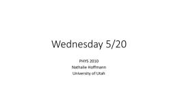Wednesday 5/20 - University of Utah