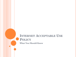 Internet Acceptable Use Policy
