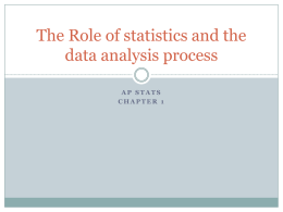 The Role of statistics and the data analysis process