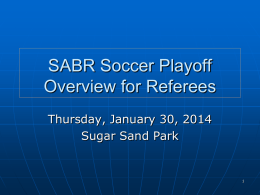 SABR Soccer Referees Orientation
