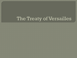 The Treaty of Versailles - Dwight D. Eisenhower Junior