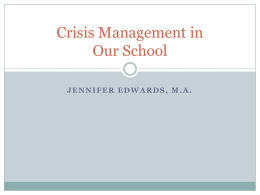 Crisis Management in Our Schools