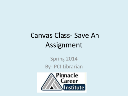 Getting Started In Canvas