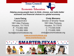 Smarter Texans Save - Texas Council on Economic Education