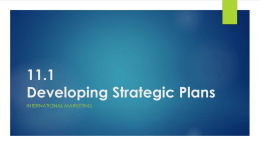11.1 Developing Strategic Plans