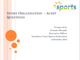 Sport Organisation Audit Checklist