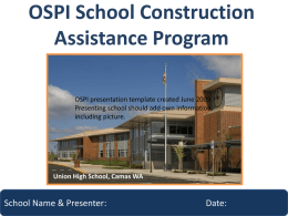 SCAP 101 Presentation - Office of Superintendent of Public