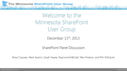 December 2013 MNSPUG - SharePoint Panel Discussion