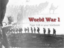 Lesson 1 : World War 1 Begins