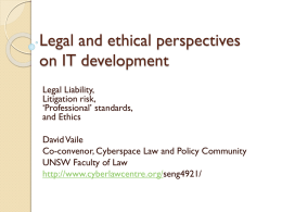 Software and Ethics - Cyberspace Law and Policy Community