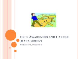 Self Awareness and Career Management