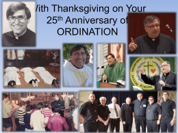With Thanksgiving on Your 25th Anniversary of ORDINATION